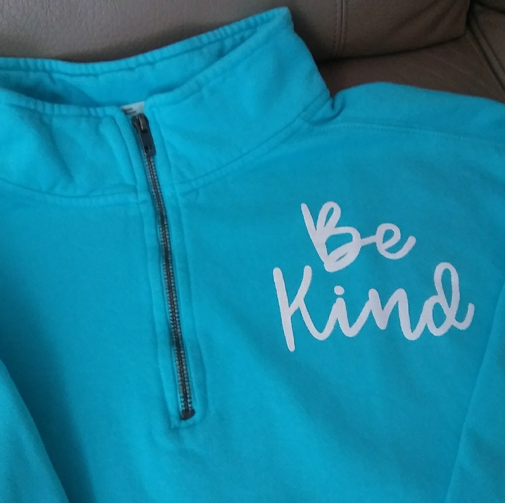 Blue "Be Kind" sweatshirt